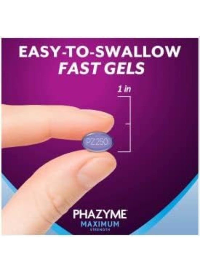 Phazyme Maximum Strength Gas and Bloating Relief | 250 mg Simethicone | 36 Fast GELS | Pack of 4 - Image 4